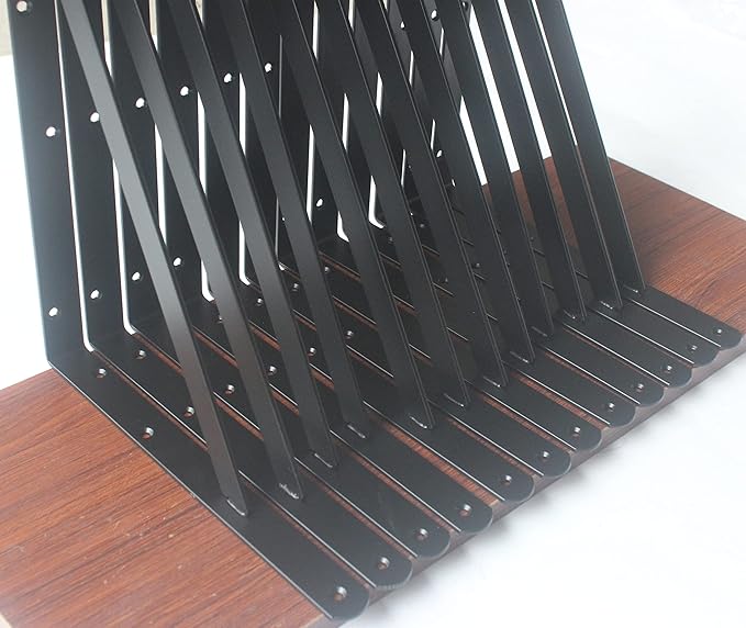 32 Pack L16 x H 10" Black Heavy Duty Shelf Brackets - Image 3