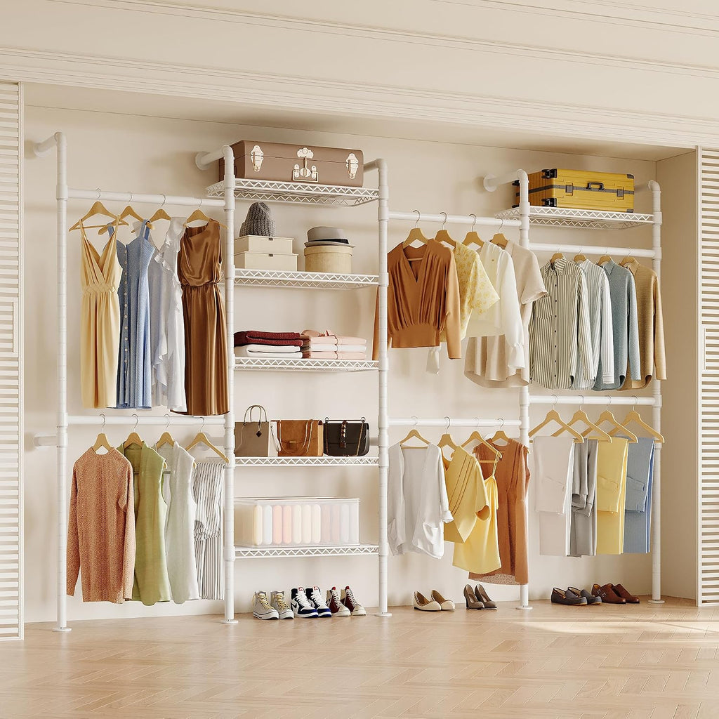 higeego w4 wall mounted clothes rack, industrial pipe, main product view