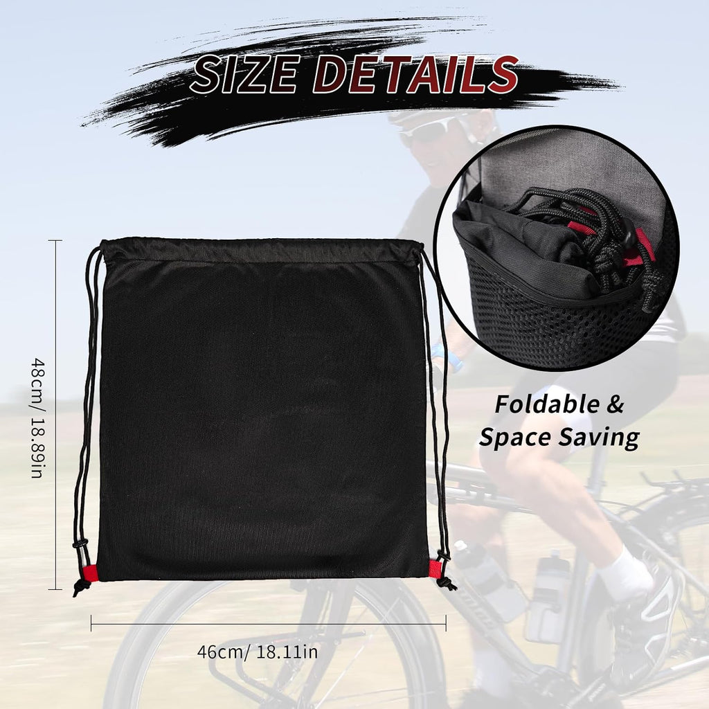 Motorcycle Helmet Bag, Drawstring Helmet Storage Bag Large Capacity For Ski Snowmobile Bicycle Welding Sports Riding Dirt Bike Motocross Cycling ATV UTV Helmet Lightweight (Black)