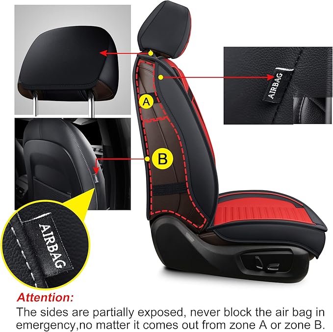 LINGVIDO Car Seat Covers, Breathable and Waterproof Faux Leather Automotive - Image 4