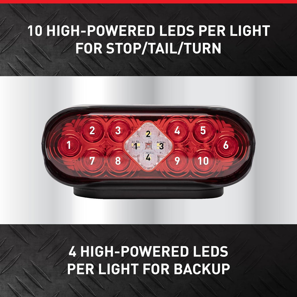 Hopkins C6305 LED Wireless Mag Towing Light with Backup, 65 ft. Wireless Light Operation, Kit of 2 Wireless LED Lights