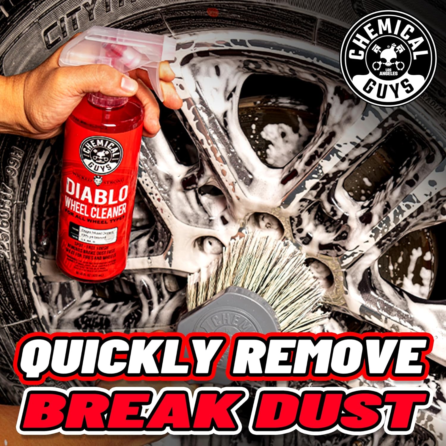 Chemical Guys Diablo Wheel Cleaner Spray - 2 Pack 16 oz Bottles, Safe on All Wheel & Rim Finishes, Sprayable Formula Removes Brake Dust, Dirt & Grime, Car Care for Trucks, SUVs, Motorcycles & RVs