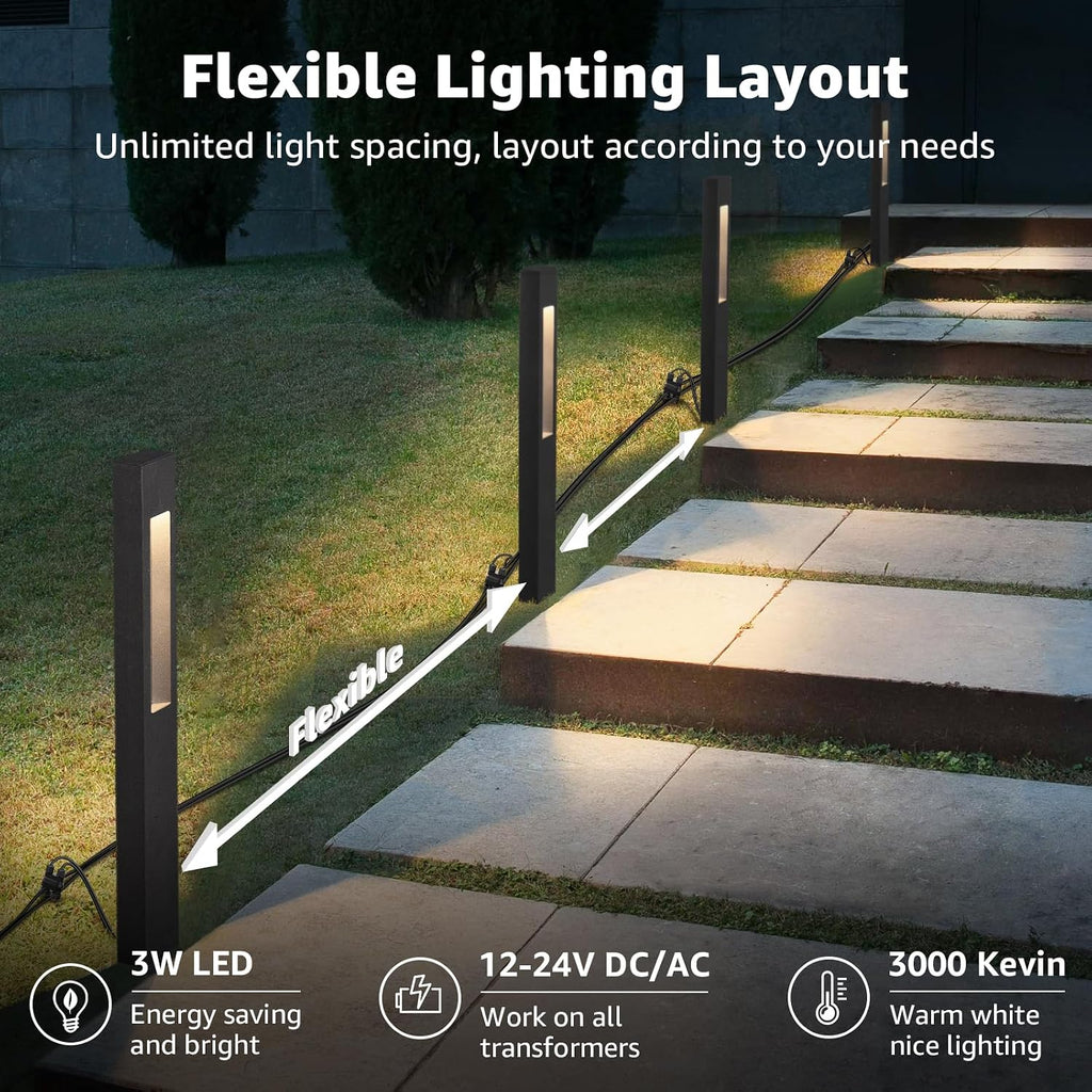 sunvie all-in-one led low voltage landscape lighting kit, close-up detail