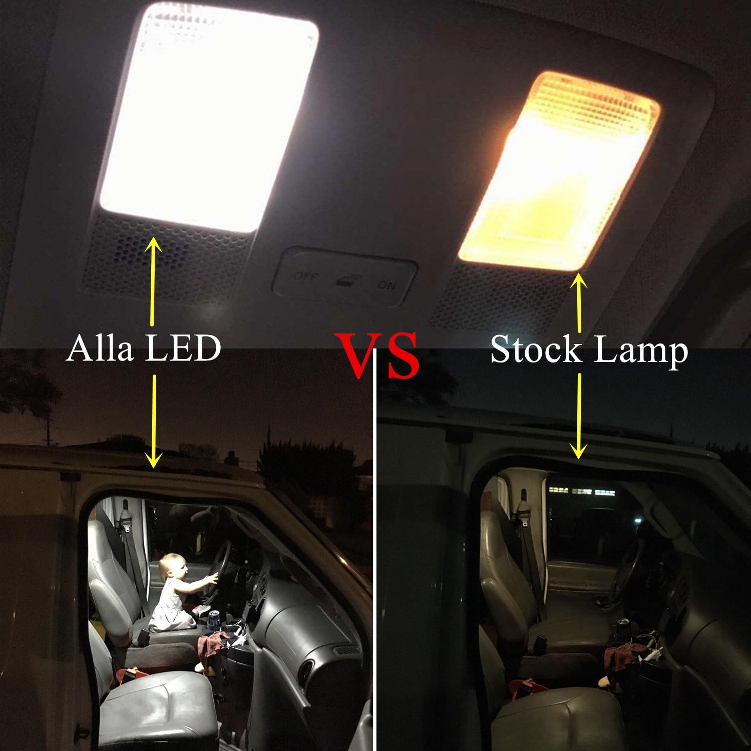 Alla Lighting 500 Lumens Super Bright 6411 6413 6418 C5W LED Bulb 36mm (1.50") High Power 3030 SMD 6000K White Interior Festoon Map Dome License Plate Tag Lights Lamps Replacement