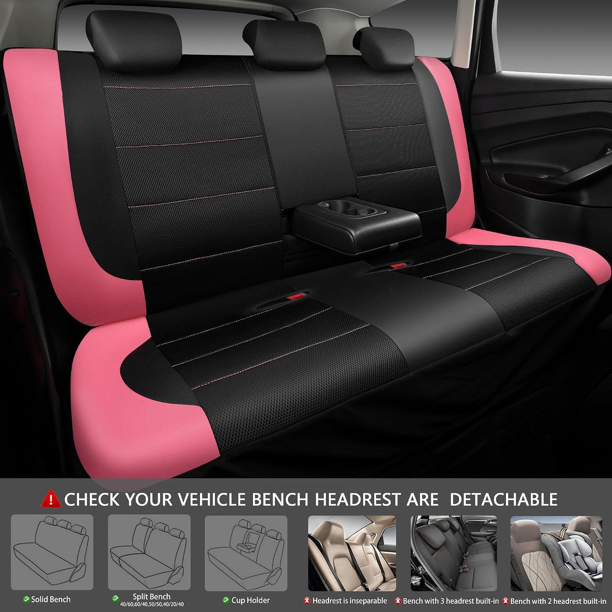 car pass leather seat covers, breathable universal car, side view