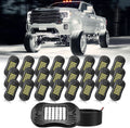 SHINIGHT 24 Pods White Rock Lights 6000K Pure White Super Bright Underglow Light,10FT/3M Extension Wires Each Light,36 LED SMD Chips,Waterproof IP68,Rock Lights for Trucks UTV ATV SUV Boats
