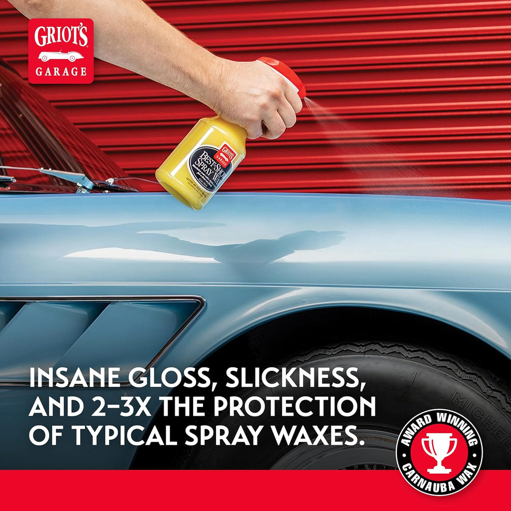 Griot's Garage Best of Show Spray Wax for Car Detailing, Works on Paint Protection Films and Ceramic Coatings, Provides Long-Lasting Coverage Between Uses, 10968, 22oz