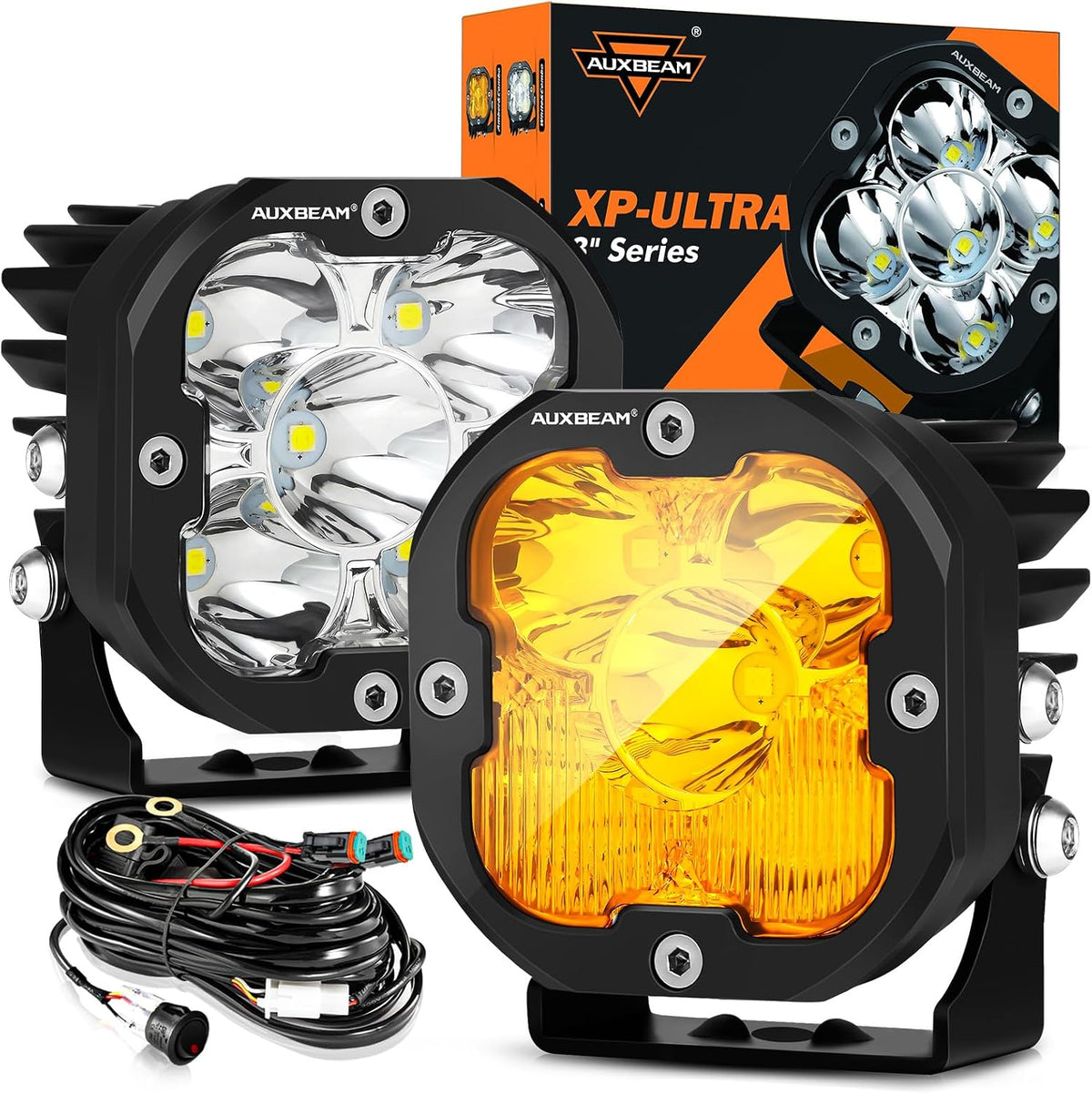 Auxbeam XP-Ultra Series 3 Inch LED Pods 80W 9600LM Offroad Driving Lights White