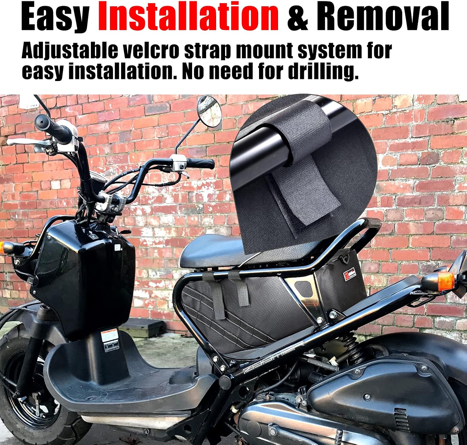 Goldfire Ruckus Accessories,1680D Water & Tear-Resistant Motorcycle Ruckus Bag Under Seat Storage Bag Compatible with All Ruckus Scooter Model Years (Black)