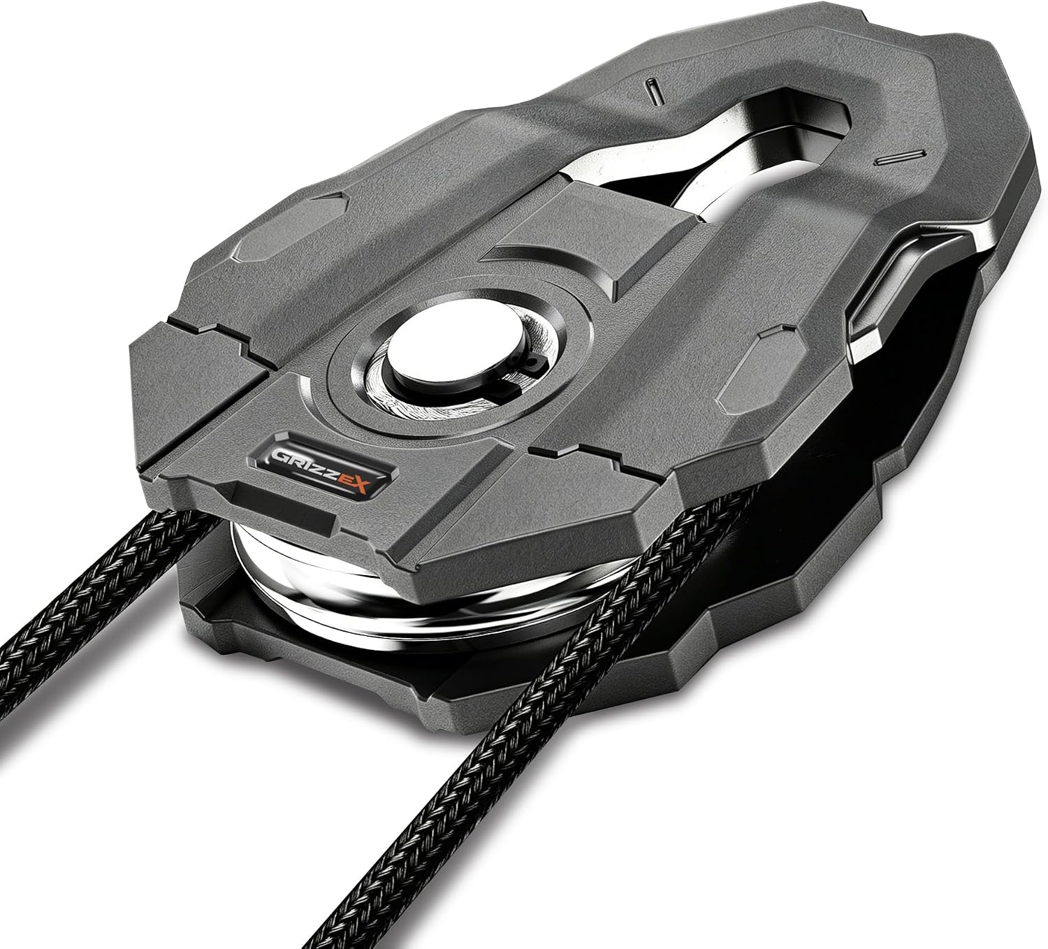 10T Snatch Block, 22,046 lbs Max Load, 3/4" Max Rope Diameter, Heavy Duty Recovery Pulley for Off-Road, Towing, and Winching (Gray)