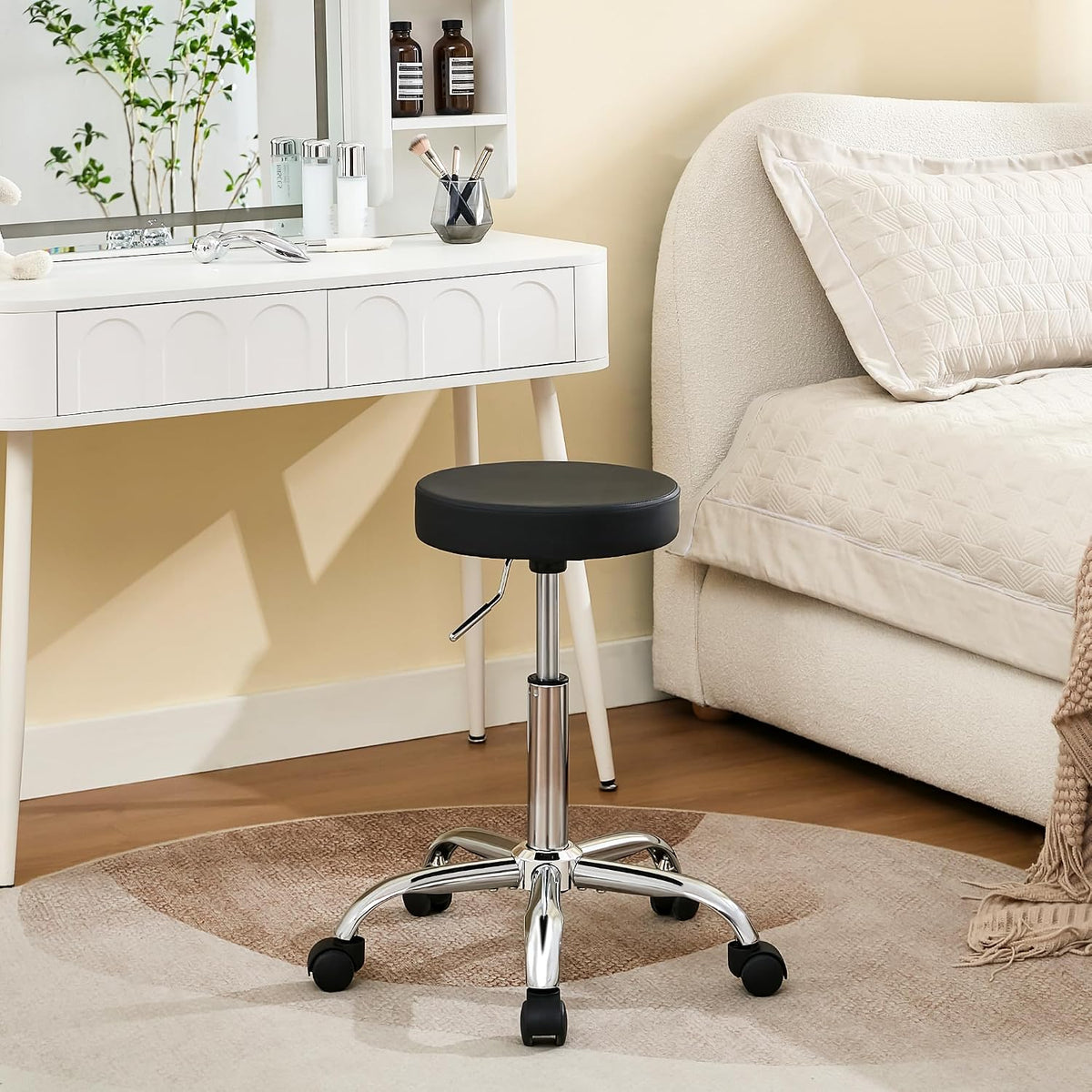 Tatto Rolling Chair, Height Adjustable Backless Chair