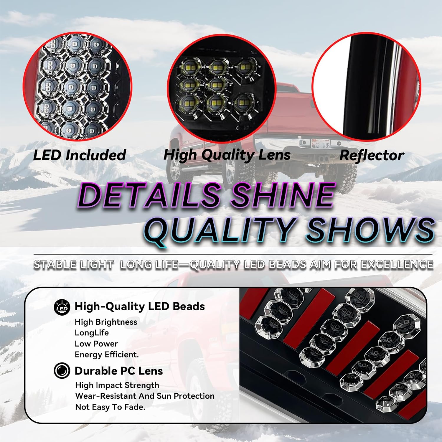 All-in-one LED 3rd Third Brake Light Cargo Light Upgraded Version High Mount Stop Light for 2002-2008 Dodge Ram 1500, 2003-2009 Dodge Ram 2500 3500.