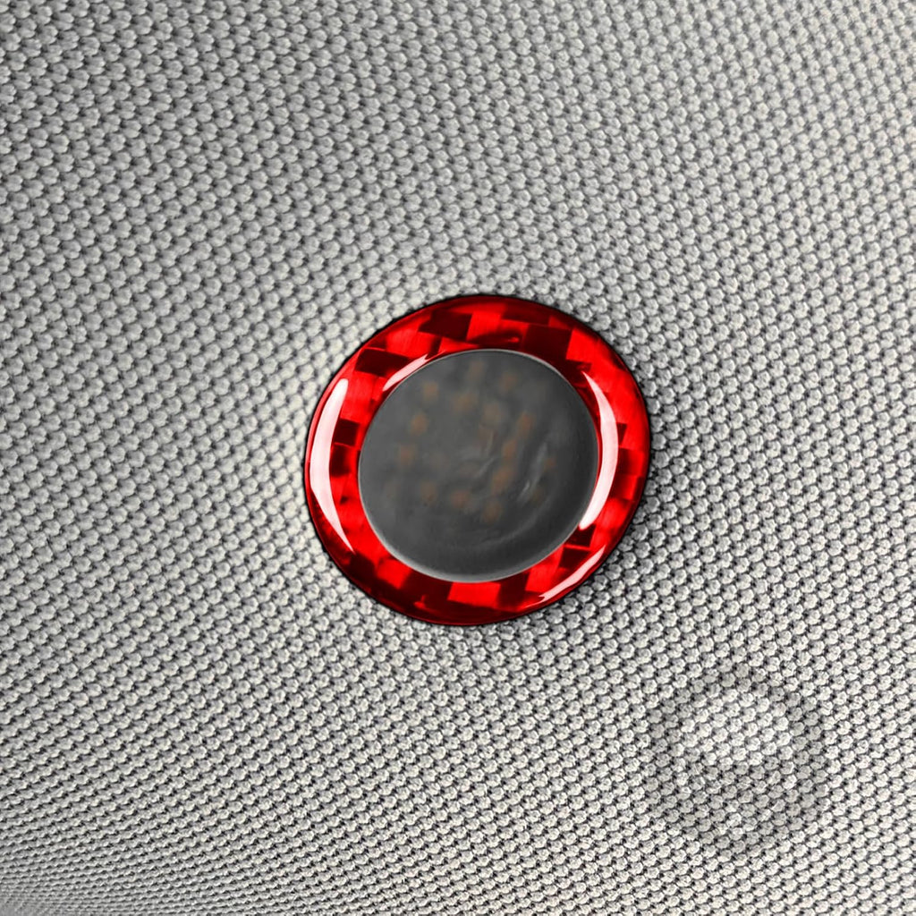 Carbon Fiber Car Rear Roof Reading Light Cover Trim Compatible with Tesla Model 3 2023 2024 2025 Accessories Red 2PCS