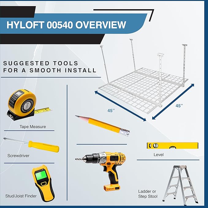 Overhead adjustable Garage Storage Rack, Heavy Duty Steel Garage Storage System - Image 7