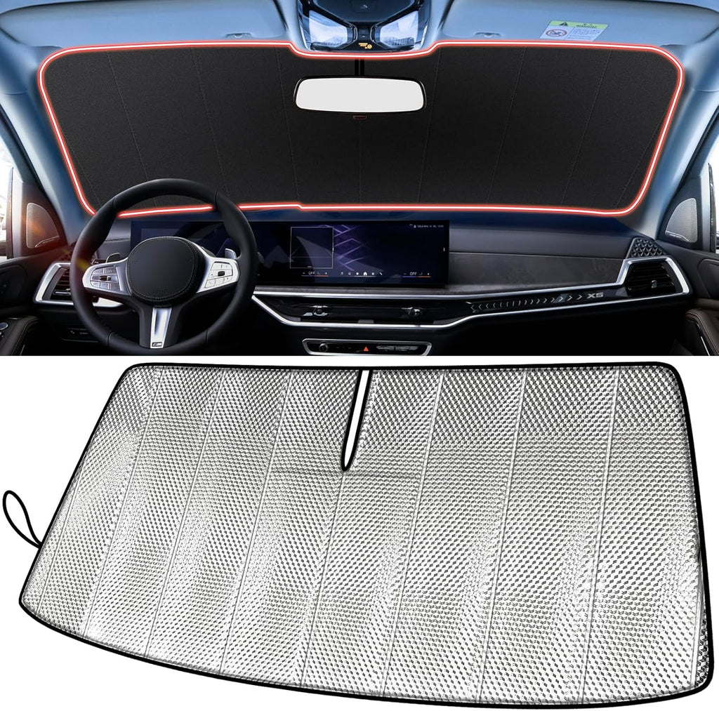 Windshield Sun Shade for Chevy Colorado 2023-2026/GMC Canyon 2023-2026 - Custom Fit Car Front Window Cover, Foldable Sunshade, Blocks Heat & UV Rays, Keep Car Cool
