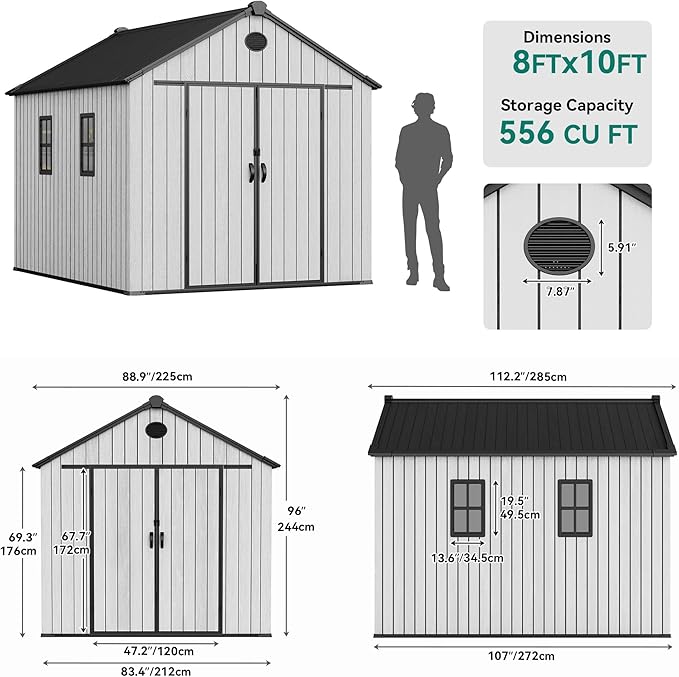 YITAHOME 8x10 FT Outdoor Storage Shed - Image 8