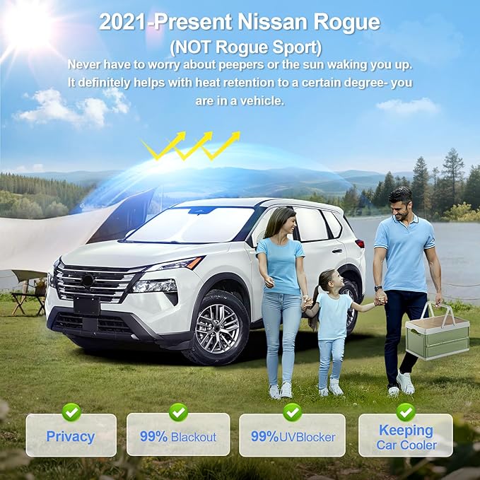 8pcs Car Window Shades for Nissan Rogue 2021-Present T Accessories, Windshield - Image 2