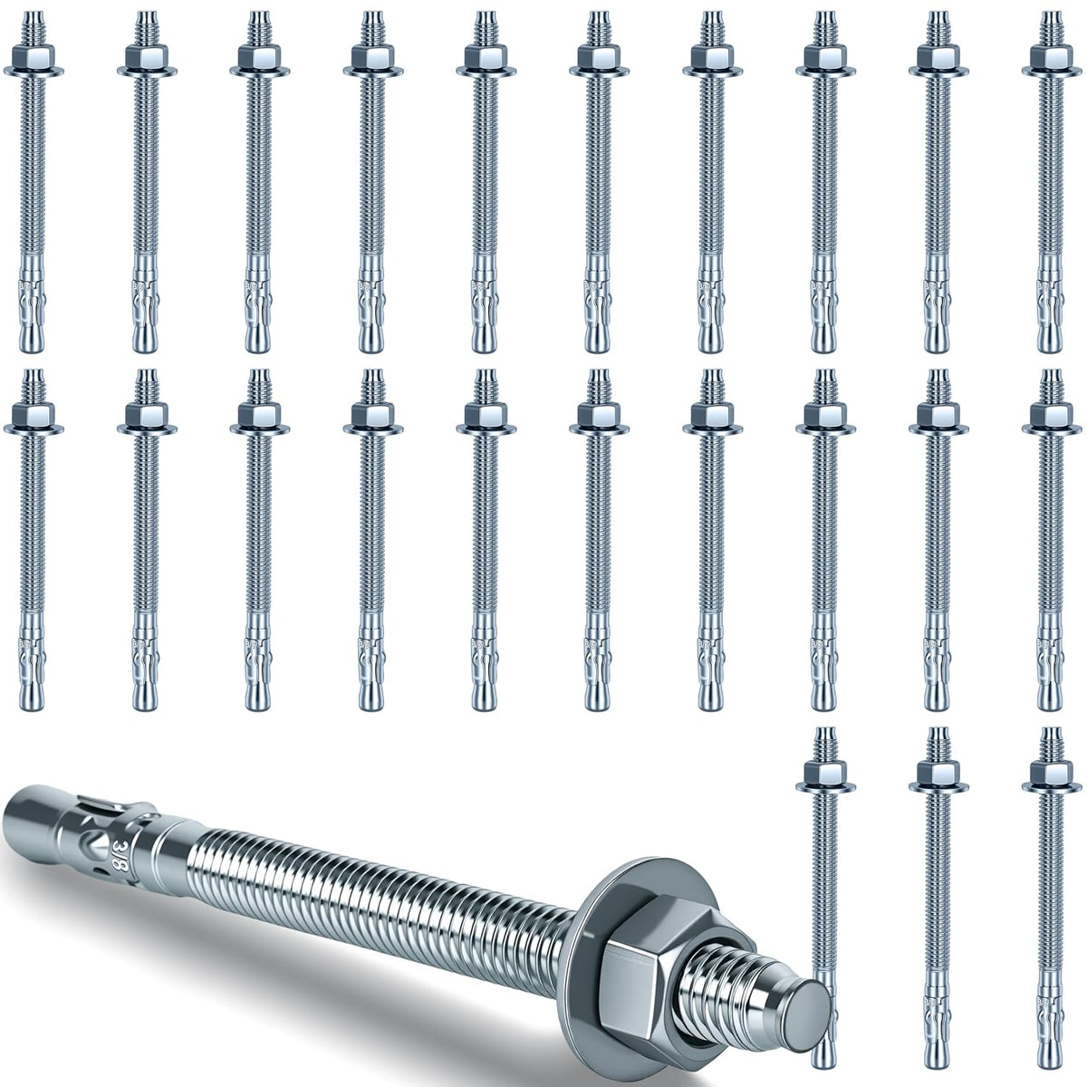 3/8 x 5 inch wedge anchors, 24 pcs, main product view