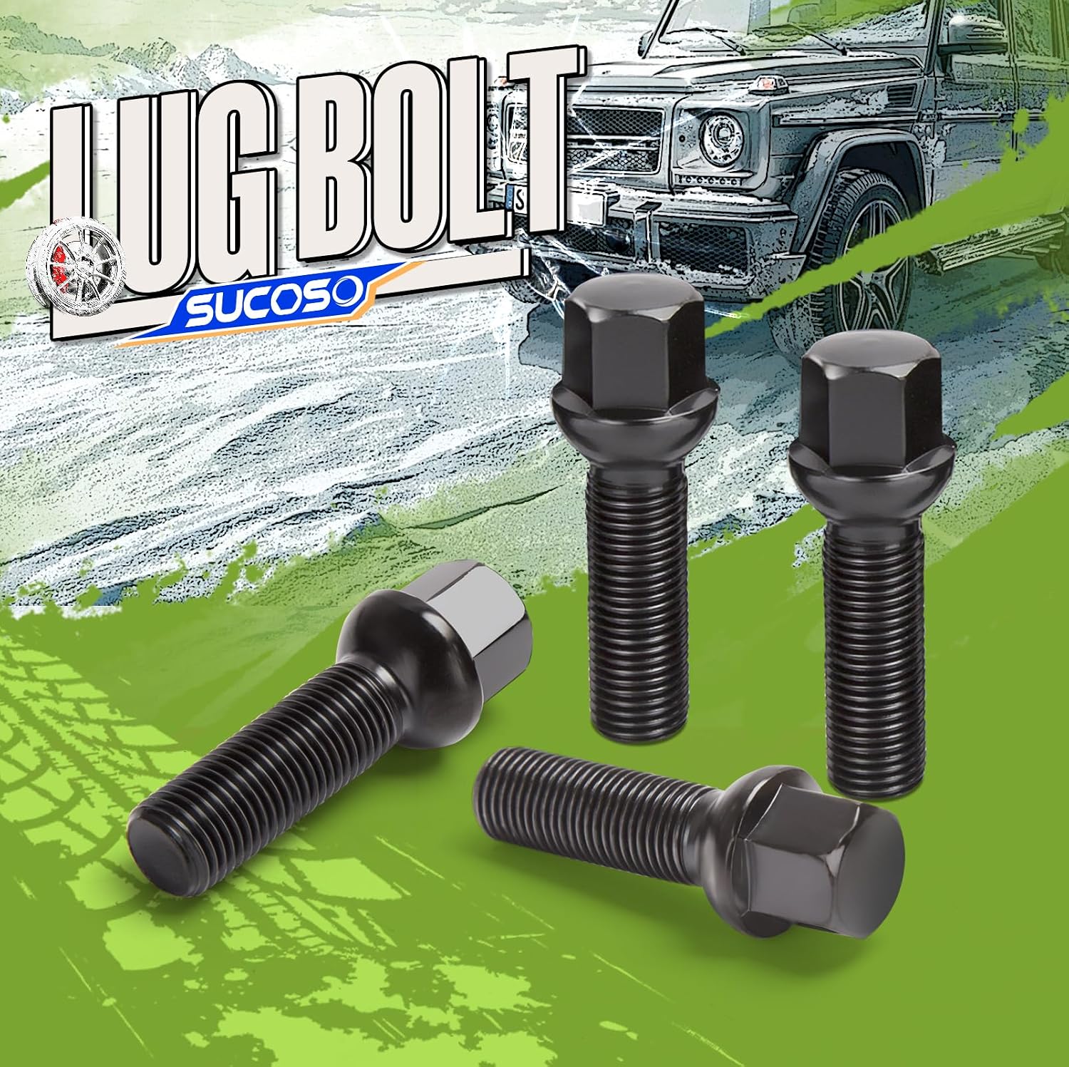 M14x1.5 Lug Bolts for Audi A4 S4 A5 Wheel Spacers, 20Pcs Extended Ball Seat Lug Bolts with 40mm Shank for Audi A6 A3 S6 S3, Aftermarket Black Lug Bolts for Volkswagen Jetta Tiguan Passat