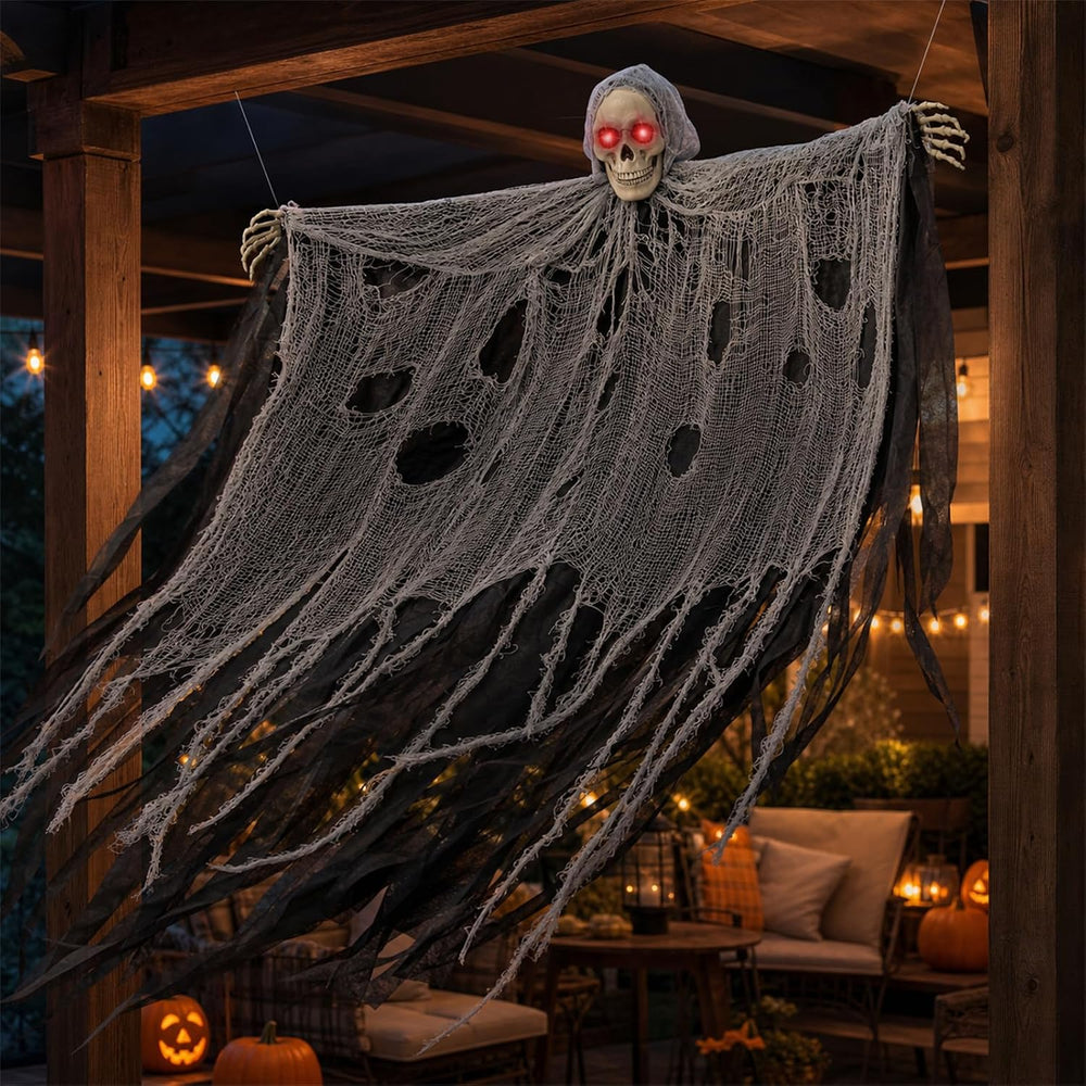 HOMELEX 5 FT Floating Skeleton Ghost Halloween Decor, 4 FT Wide