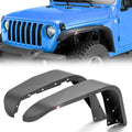 for Gladiator JT Front Fender Flares Compatible with 2020-2026 Jeep Gladiator JT with Built-in Eagle Eye LED Light, Heavy Duty Steel Mud Guard Off-Road Wheel Fenders, Textured Black (2 PCS Kit)