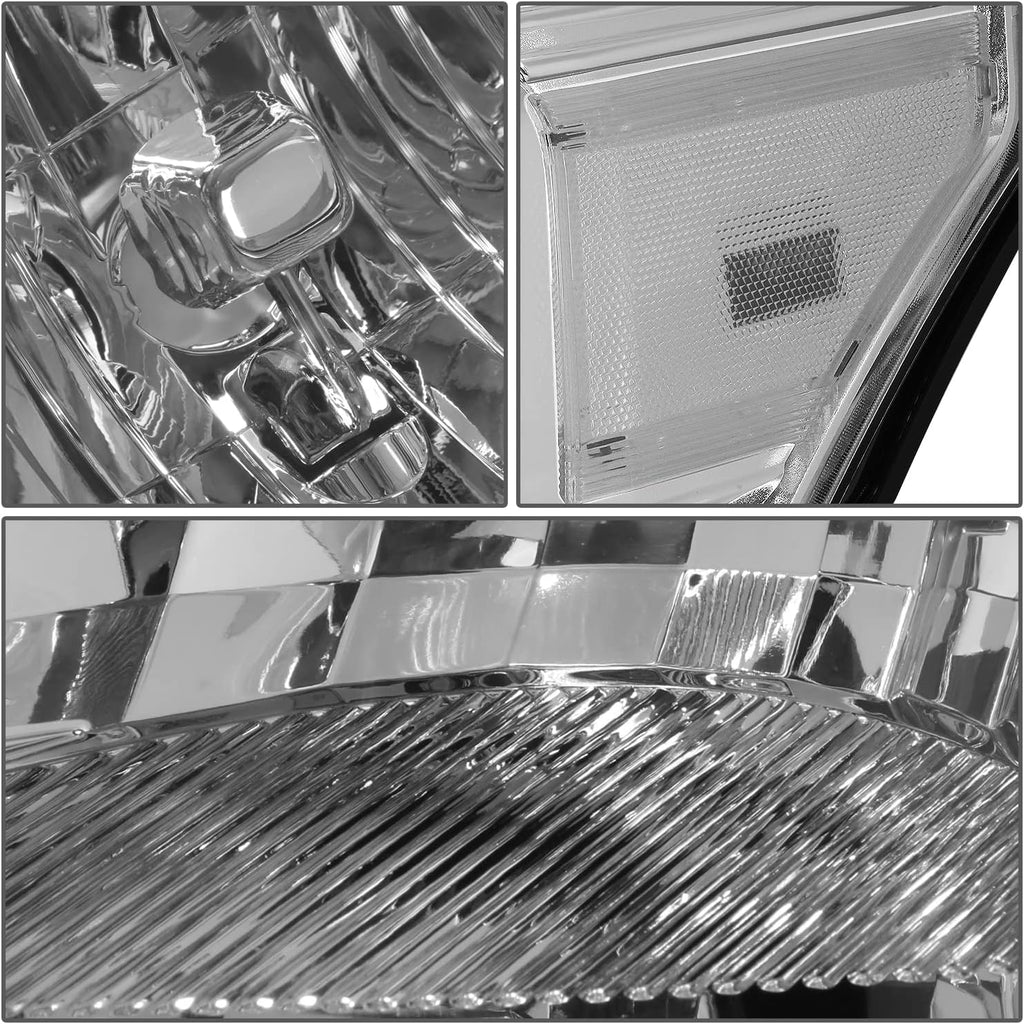 DNA MOTORING HL-OH-FSU13-CH-CL1 Chrome Housing Headlights Replacement Compatible with 11-16 F-250 / F-350 / F-450 / F-550 Super Duty