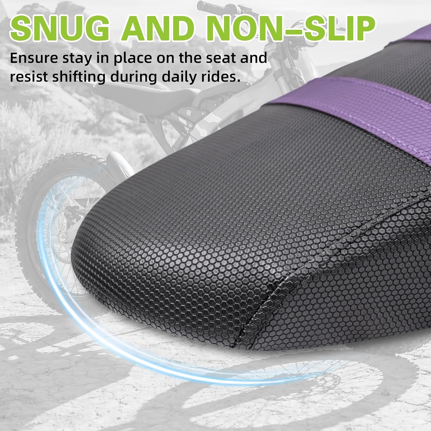 Surron Seat Cover, Purple | Non-Slip No Staples or Trimming Electric Dirt Bike Seat Cover for Sur Ron Light Bee X