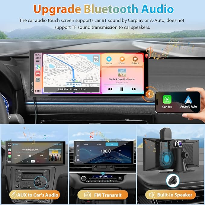 CARPURIDE W125S 11.26 Inch HD Wireless Carplay & Android Auto Screen, 4K - Image 8