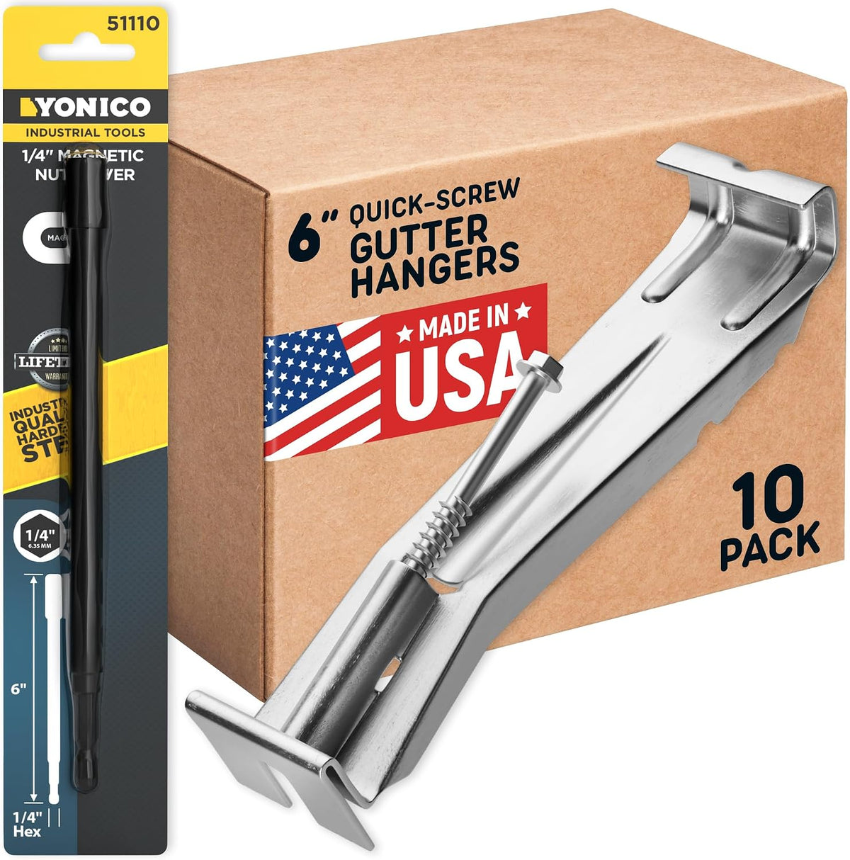 quick screw 6 inch gutter hangers - 10, main product view