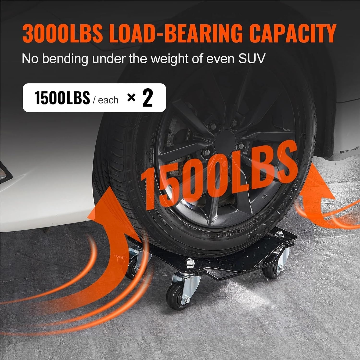 Trailer Mover Car Tire Wheel Trolley Dollies 2/4Pcs 1500 Lbs Weight Capacity Vehicle Skates Moving Tire with 4 Casters Cart Moving Cars