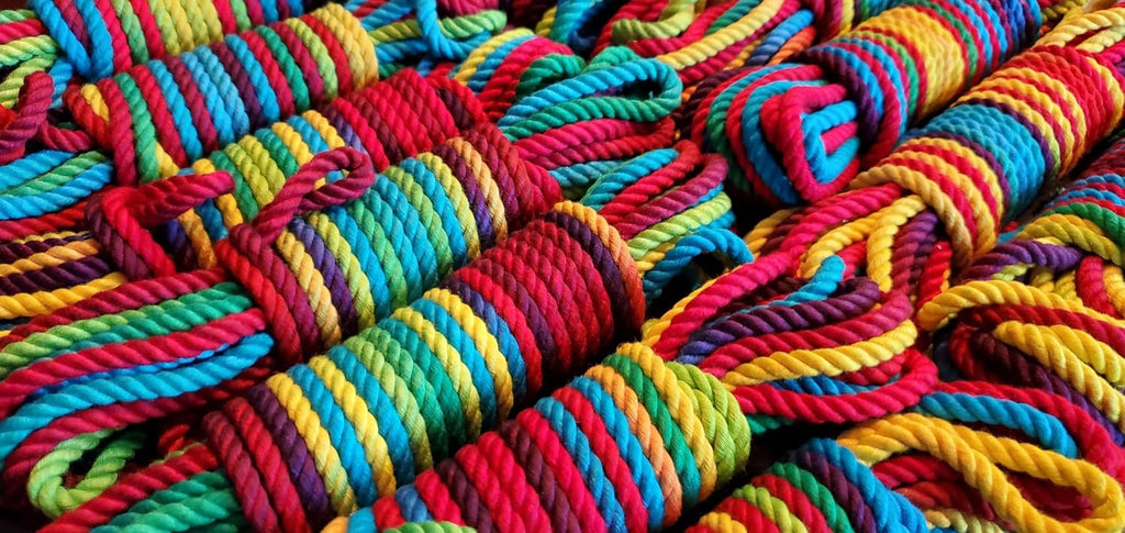 32 Foot Rainbow Bamboo Rope | Braided 1/4 Inch | Stronger Than Jute, Soft Like Silk