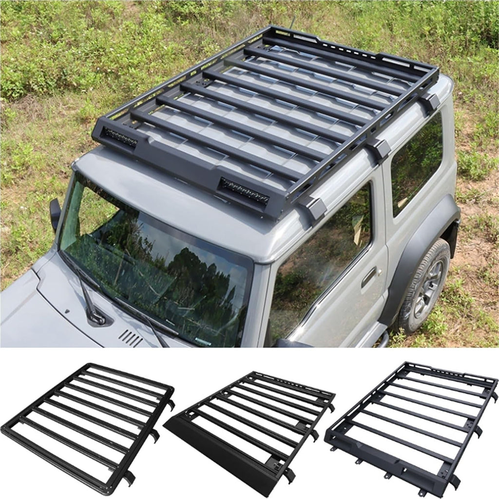 Roof Rack Car Top Luggage Cross Bar Rail Boxes Basket Quality WithLED Compatible with Suzuki Jimny JB64 Sierra JB74W 2019 2023(A lamp Holes)