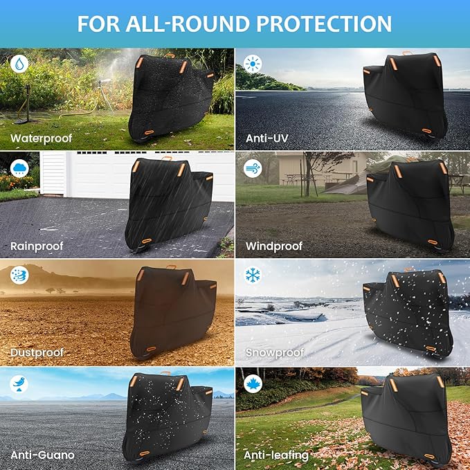 Motorcycle Covers Waterproof Outdoor Storage, Heavy Duty Motorbike Scooter - Image 6