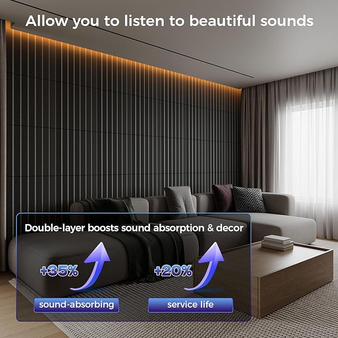 8 Pack 2-Layer Fold Soundproof Wall Panels, 0.9lb/ft³ High Density, 3D Acoustic - Image 3