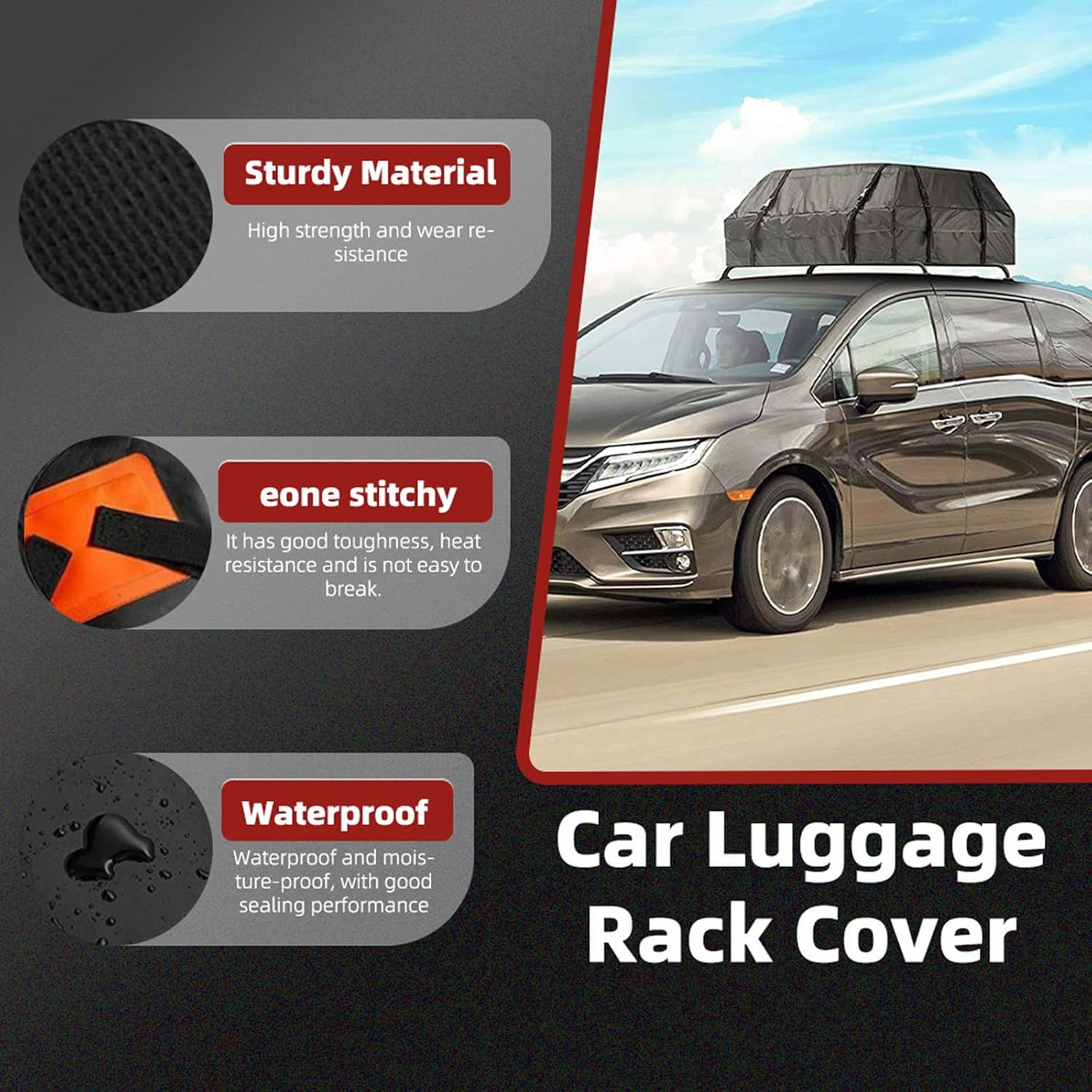 Car Rooftop Cargo Carrier Bag for Toyota Avalon III IV V XX50 2004-2022 Heavy Duty Car Roof Bag Large Capacity Storage Bag with Non-Slip Mat