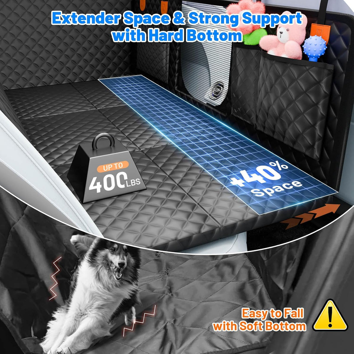 dog car seat cover for back seat, hard shown in use