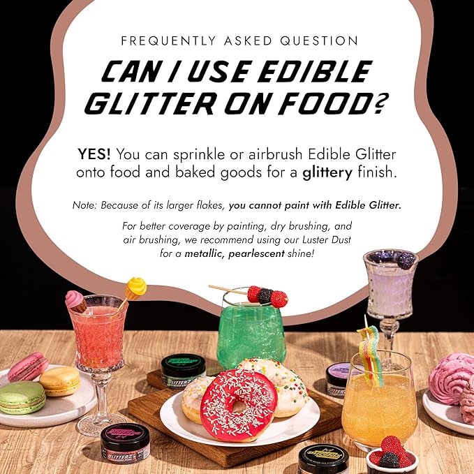 MONÉGASQUE Brown Edible Glitter for Drinks 10g – Halloween Edible Glitter for...