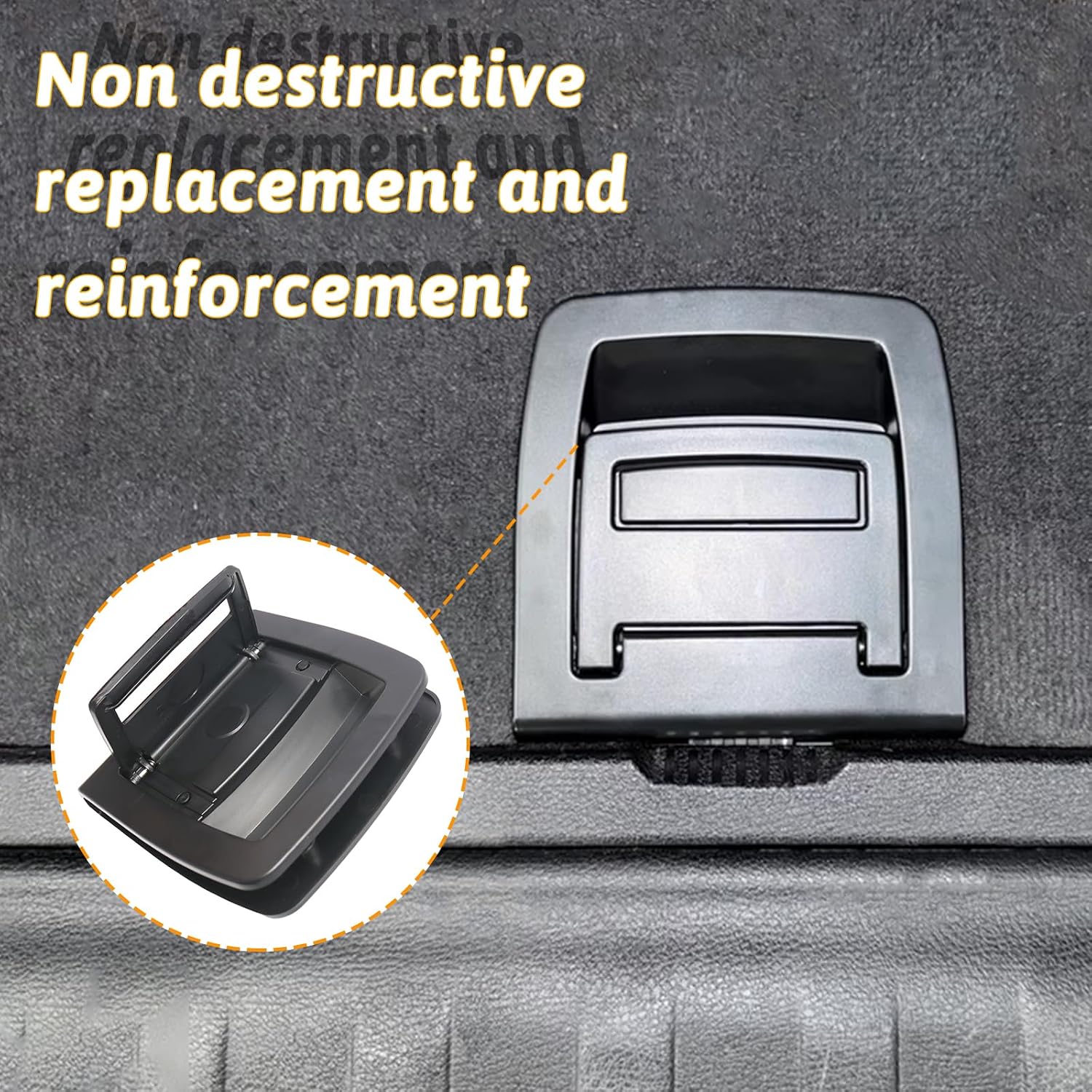 Rear Trunk Floor Mat Handle 51479120283 for BMW X5 E70/F15 (2006-2018), X6 E71/F16 (2007-2019) – Replacement Without Locking Function（Black）
