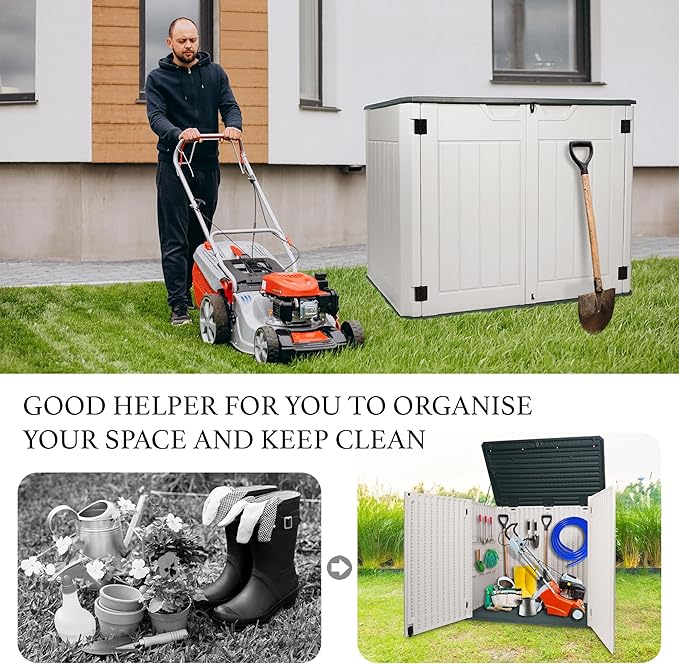 47 Cu ft Outdoor Storage Shed, Resin Outdoor Storage Box - Image 8