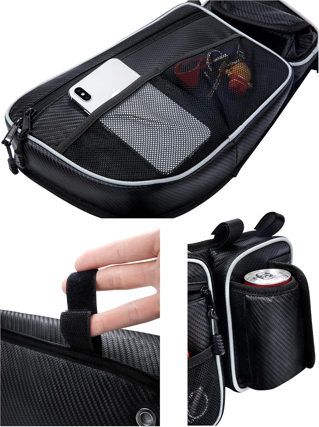 ZIDIYORUO Door Storage Bags for Can Am Maverick X3 (2017-2026), Heavy Duty 1680D Waterproof UTV Front Door Organizer with Removable Knee Pad & Cup Holder, Sold as Pair