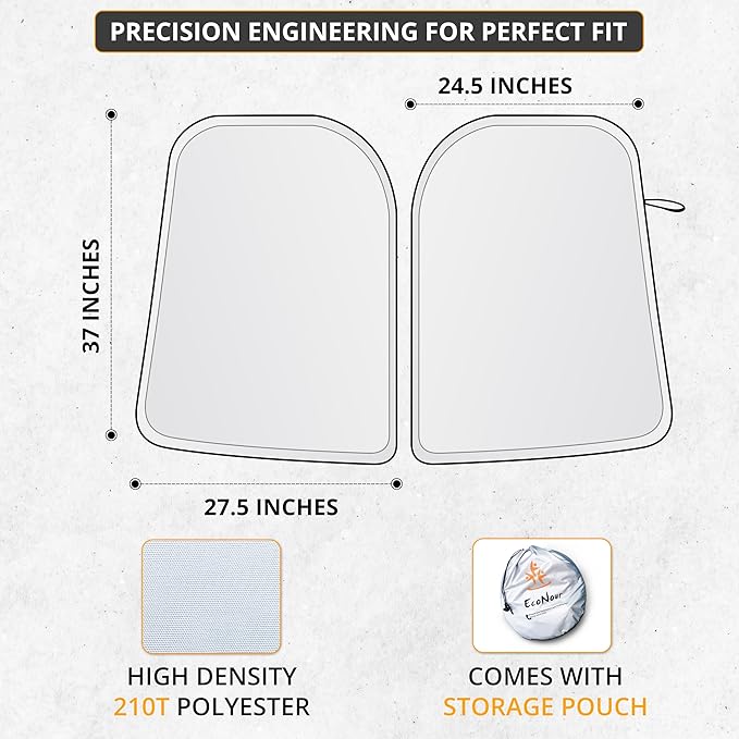 EcoNour Tesla Windshield Sun Shade | Foldable Front Windshield Shade - Image 3