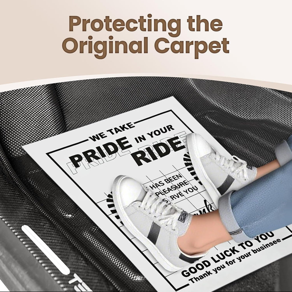 Paper Floor Mats for Cars 100pcs, Disposable White Paper Mats for Car Detailing, Waterproof Papers Floor Mats for Cars Detail, Thank You Mats for Cars Detailing, Car Dealership Supplies
