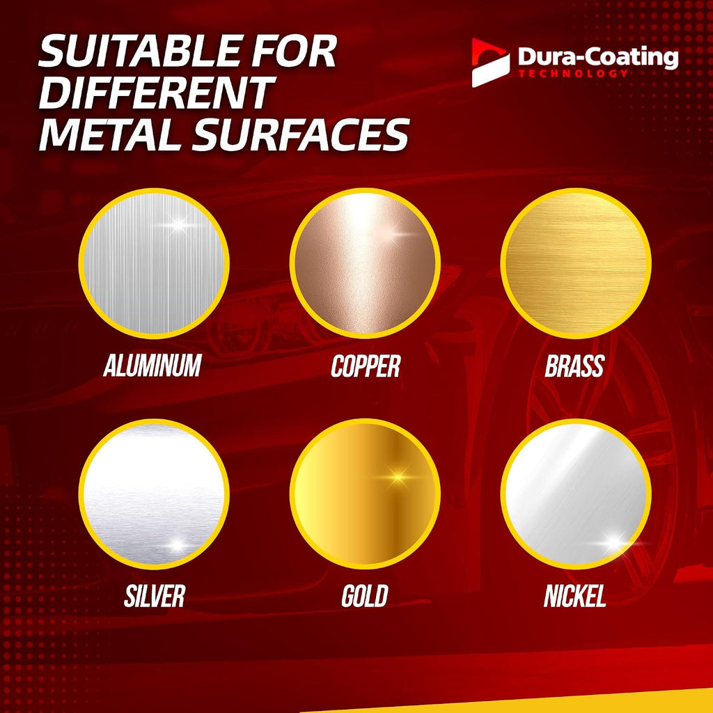 DURA-COATING TECHNOLOGY, Blue Premium Metal Polish - Perfect for Aluminum Wheels, Diamond Plate, Stainless Steel, Copper, Brass, & Nickel - 16oz Polish + 16oz Wheely Clean (Wheel and Tire Cleaner)