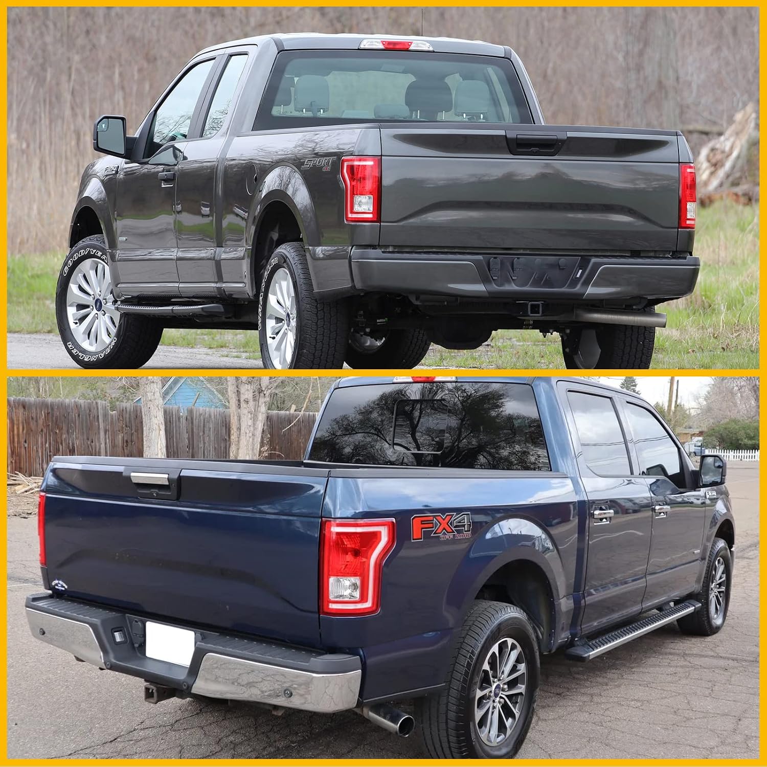 Boine Tail Light Compatible With 2015 2016 2017 Ford F150 F-150 Driver and Passenger Side Rear Light Brake Lamps - Bulb Included Replaces FL3Z-13405-A FL3Z-13404-A