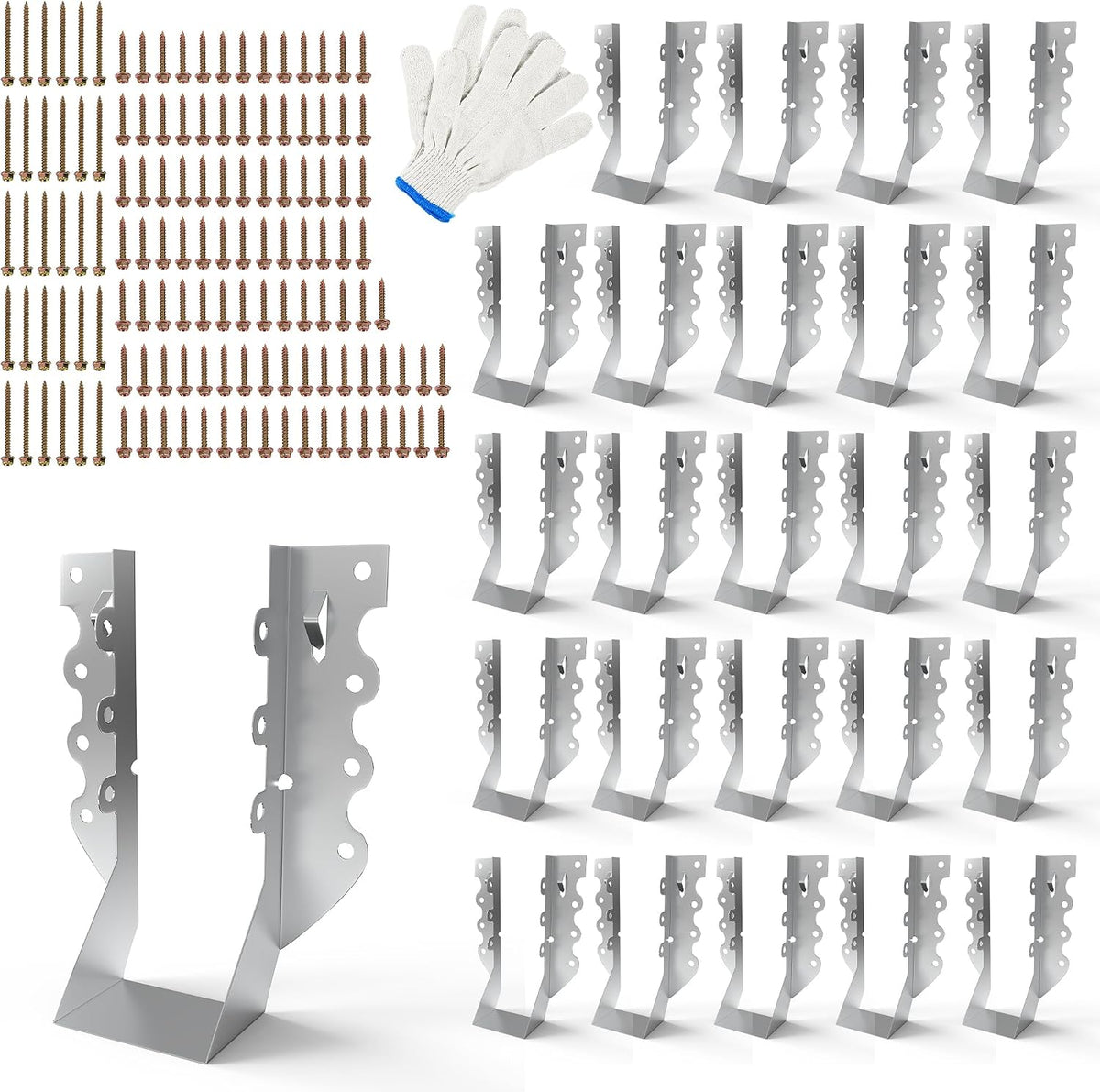 2x6 joist hangers with screws for wood, galvanized, main product view