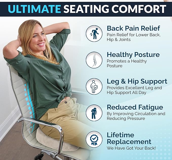 ComfiLife Premium Gel & Memory Foam Seat Cushion – Doctor Recommended Office