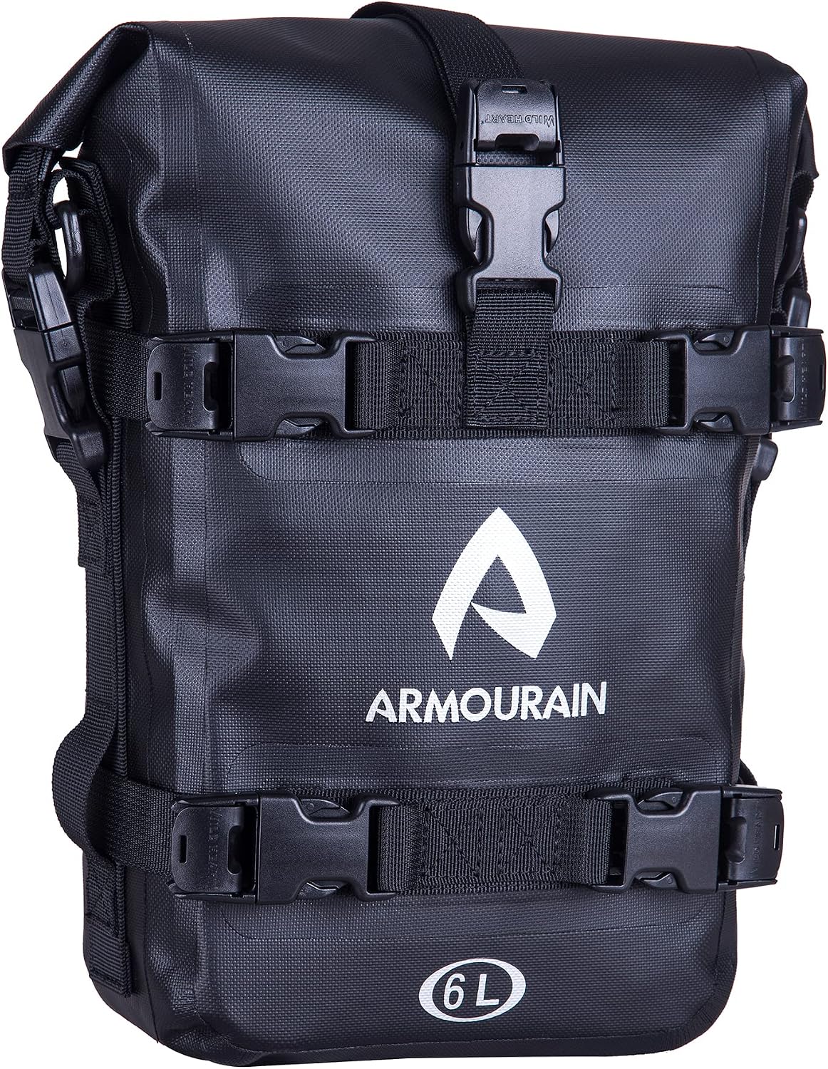 Motorcycle Bumpers Bag Waterproof 6L 8L 15L Motor Crash Bar Bag with Shoulder Strap Motorcycles Side Frame Bag Riding Tools Accessories(6L Black TPU)