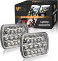Partsam 2PCS Rectangle H6054 LED Headlights 5x7 7x6 Headlamp Hi/Low Sealed Beam H4 9003 Plug 6054 H5054 Compatible with S10 Blazer Express Van/Wrangler YJ XJ Cherokee Truck Van