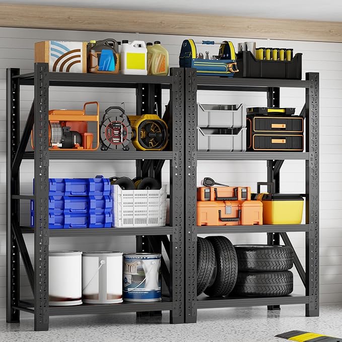 3000LBS Garage Shelving 32" W Garage Shelving Heavy Duty 4-Tier Metal Storage - Image 2
