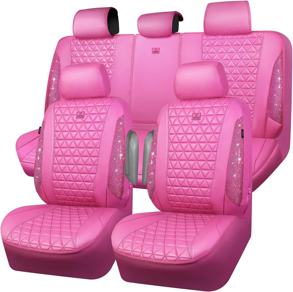 car pass hot pink bling diamond leather car, main product view